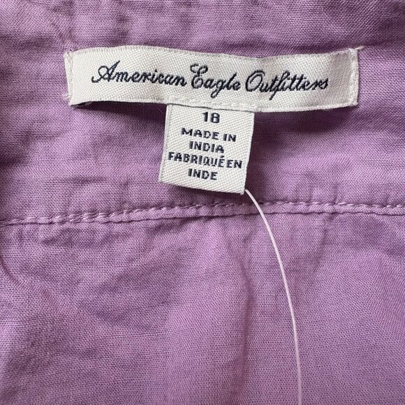 American Eagle Womens Lace Embroidered Mini Skirt Sz 18 Purple NWT Cottage ZipUp - Picture 2 of 7